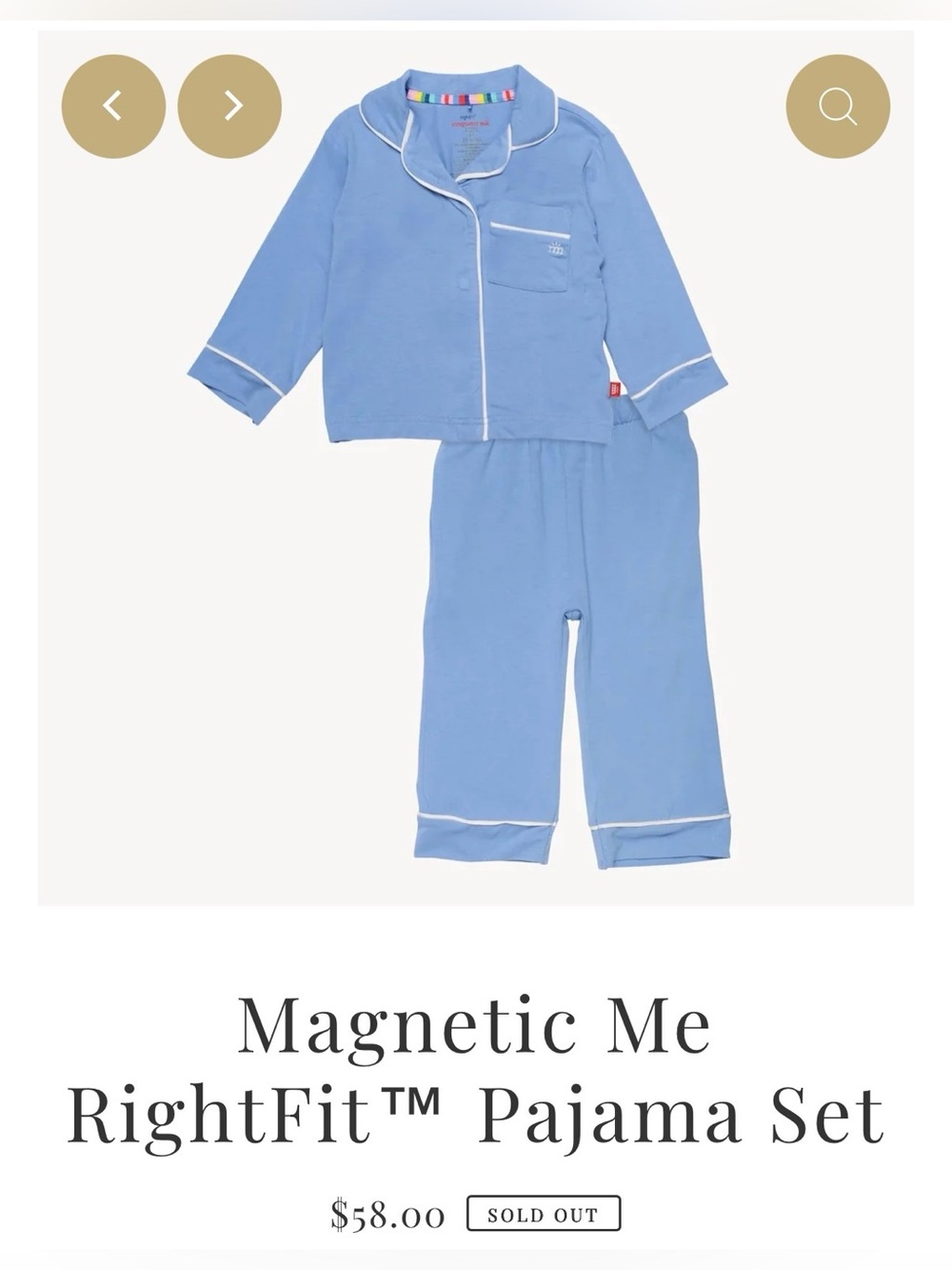 Magnetic Me Toddler Right Fit Blue Pajama Set — Size 2T